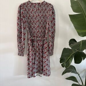 Red and White Long Sleeve Bishop Sundress